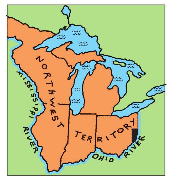 6 mile square township survey started here One mile square section, 640 acres NORTHWEST ORDINANCE OF 1787 REPUBLICAN STATEHOOD FOR THE NEW TERRITORIES Allowed the Northwest Territory to divide into