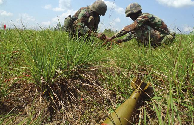 more than mines and report the location of weapons caches abandoned by armed groups and established a regional weapons and ammunition depot in Kisangani.