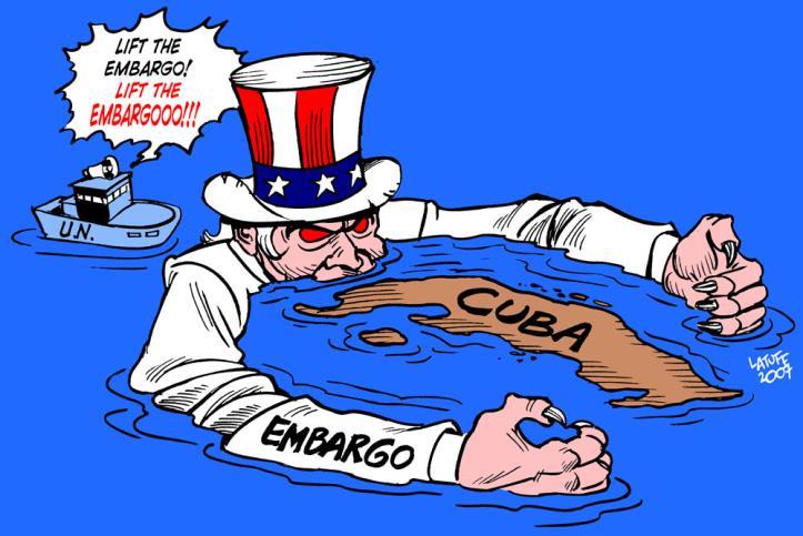 Embargoes An embargo is when one country completely refuses to trade with another country.