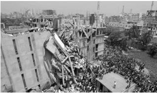 Clothing Factory In 2013, the Rana Plaza building collapsed, which killed 1,138 workers. Deadliest disaster in the history of the global apparel industry.