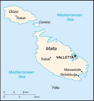Basic information on Malta Malta is an Island with no Land Border Population: Circa 410,000 Official languages: Maltese/English Total Area: Malta 246 sq. km Gozo 67 sq. km Comino 2.7 sq. km Total Coastline: Malta 196.