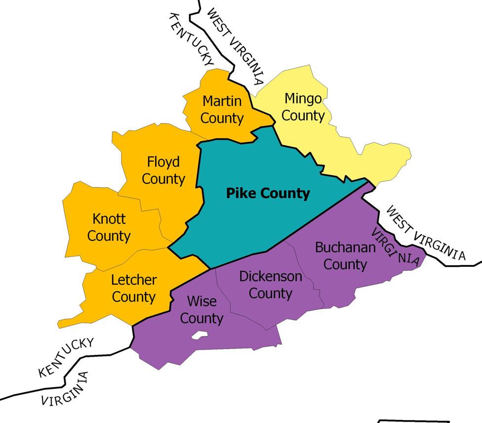 Located in the eastern most tip of Kentucky, Pike County was impacted by severe flooding from the Levisa Fork and Russell Fork Rivers.
