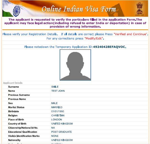 Verifying entered information: Once again, please verify all the information