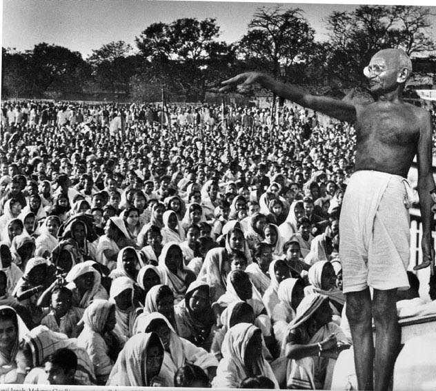 Gandhi used civil disobedience to weaken the British government s authority and economic power over India.