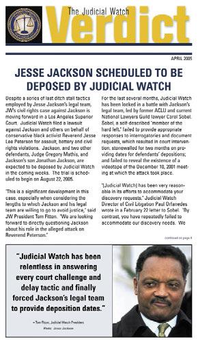 EDUCATING THE PUBLIC Judicial Watch s public education campaign is as important as its investigations and courtroom activities.