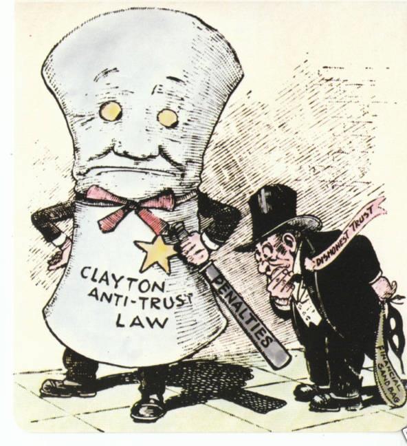 President Tames the Trusts Federal Trade Commission (1914) Allowed for regulation of companies involved in interstate commerce Attack monopolies and unfair trade practices (false advertising, bribery