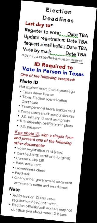 What ID will you take to the polling place? Be a Texas Voter!