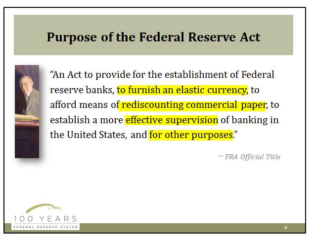 Functions of the Federal Reserve System Conduct monetary policy Maintain the stability of the financial system