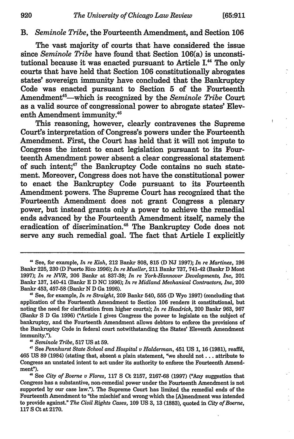 920 The University of Chicago Law Review [65:911 B.
