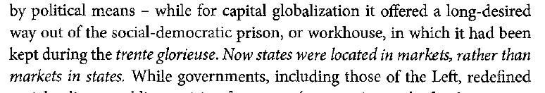 Lecture 17. The state and Accumulation 6 Globalization + financialization is at the heart of this process: Globalization: capital can escape the prison of social democracy p.