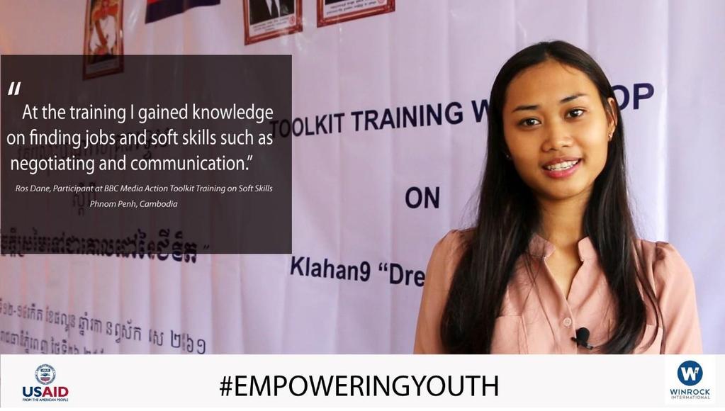 Cambodia: Youth Empower Rural Communities to Prevent Human Trafficking CTIP Cambodia partnered with BBC Media Action to provide Training-of-Trainer (TOT) workshops to youth, partner organizations,