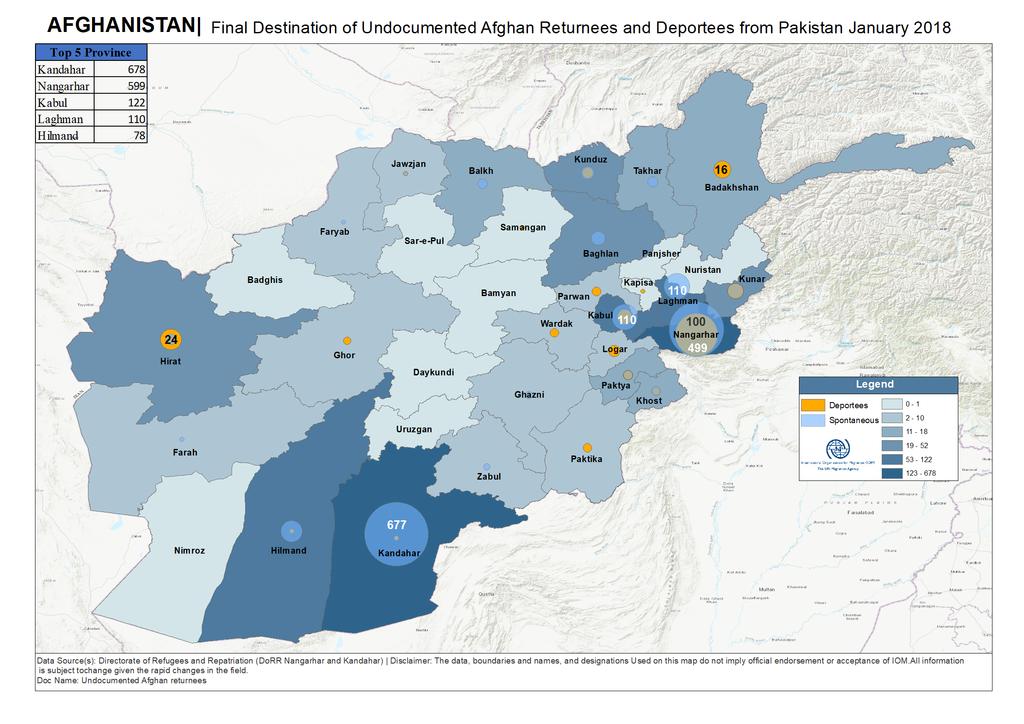 RETURN OF UNDOCUMENTED AFGHANS Situation Report January 218 Annex 1: Breakdown of Assistance Provided at all Border Crossings Points (BCP), January 218 Categories Turkham Islam Qala Milak Non-Food