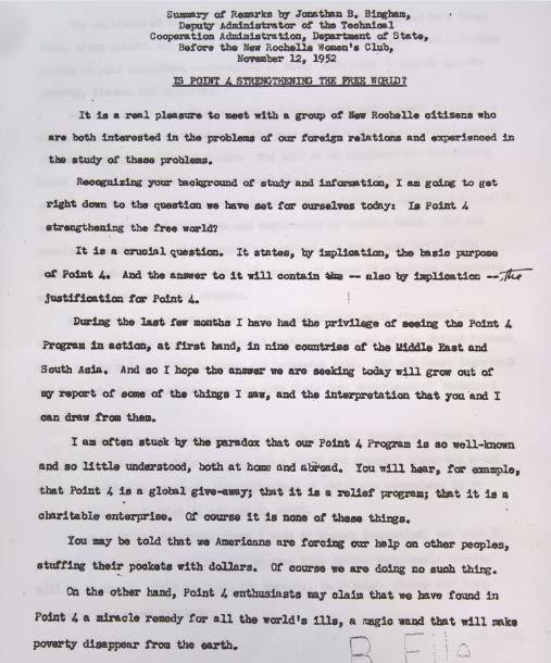 Source 8 Source Information: Summary of Remarks by Jonathan Bingham, November 12, 1952; Harry S Truman Official File Bingham was the Assistant Director of the