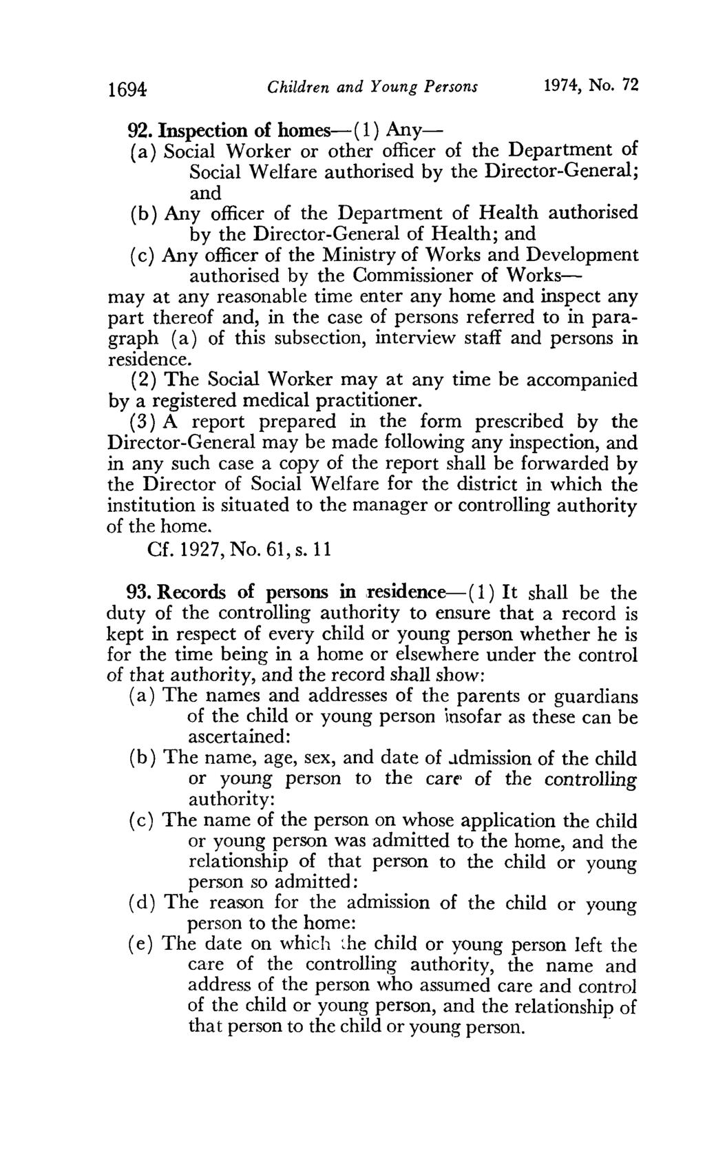 1694 Children and Young Persons 1974, No. 72 92.