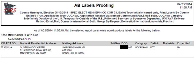 2. Ballot Labels and Ballot Materials Office of the Minnesota Secretary of State Elections Division Reports Available: AB Labels Proofing Check Printed AB Labels for Registered/Non-Registered Changes