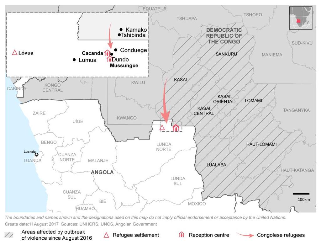 Operational Context Violence and ethnic tensions, in the Kasai region of the Democratic Republic of the Congo (DRC), has forced over 33,000 Congolese to seek safety in Angola s Lunda Norte Province.