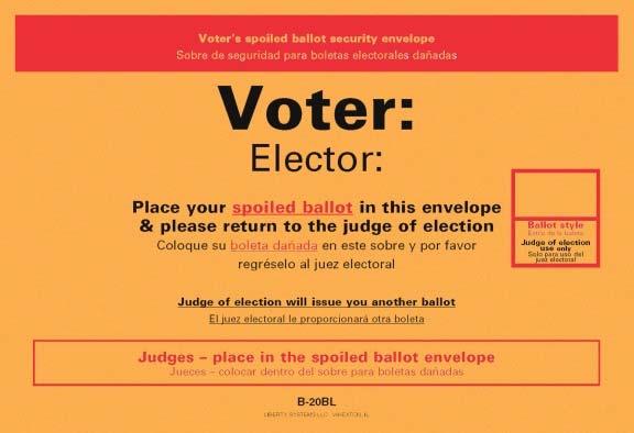 SEGMENT 3 APPENDIX VOTER SPOILS A PAPER BALLOT If a voter makes a mistake or otherwise spoils a paper ballot, the spoiled ballot may be returned to the Judges and another paper ballot issued to the