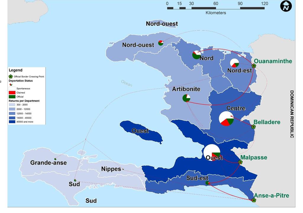 BORDER MONITORING SITREP IOM HAITI DESTINATION AND RETURN INTENTIONS When questioned regarding their intended destination, the following three communes were most commonly indicated by returnees: