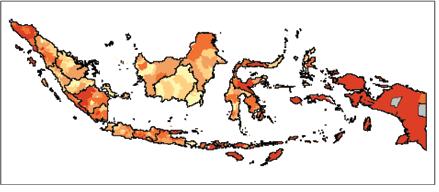 Map 1. Poverty rate is high in Eastern Part of Indonesia and Acheh Map 2.