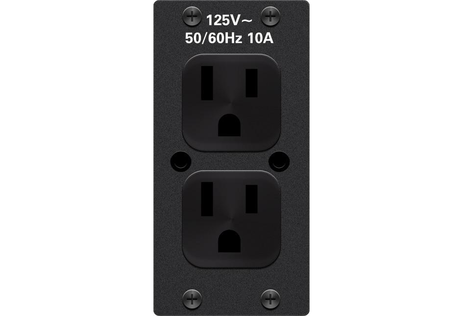 Crestron FTA-PWR series AC Power Outlet Modules are designed for use with any 600 Series FlipTop to provide convenience receptacles within the FlipTop connection compartment.