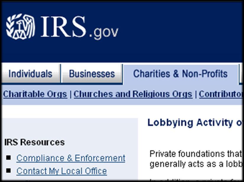 Some Legal Considerations Federal tax code State lobbying