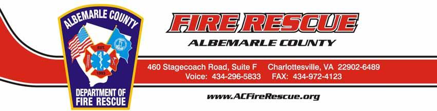 ALBEMARLE COUNTY FIRE RESCUE ADVISORY BOARD ATTENDANCE LOG Date: Wednesday, 28 June 2006 VOTING MEMBERS (or Designates) Chief J. Dan Eggleston (Albemarle County): Chief L.