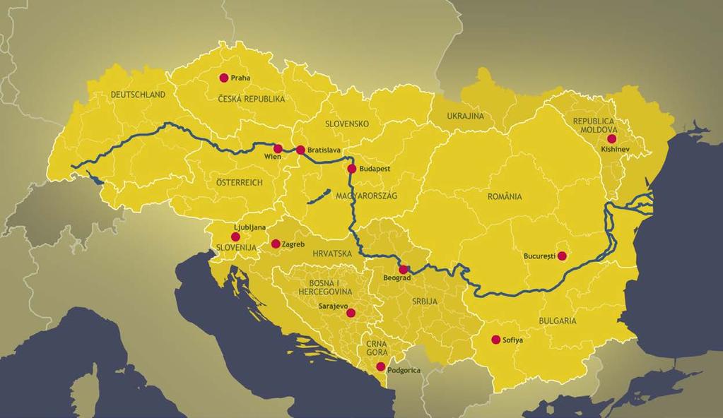 The Danube Region The area covered by stretches from the Black