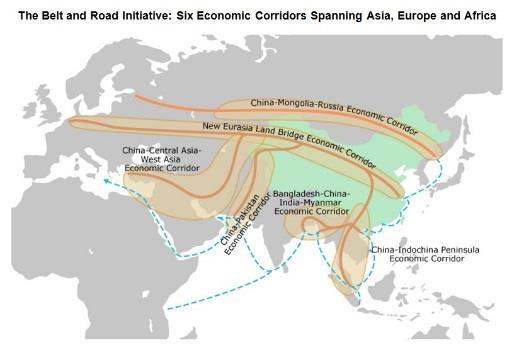 Constituent economic corridors Source: China Trade Research (Hong Kong Trade Development Council HKTDC)