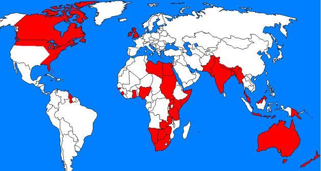 The British Empire in the early 1700 s England The Colonies The areas in red are the parts of the