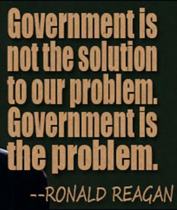 Reagan decided it was time to cut down the size of federal government by: Reducing taxes and federal regulations on