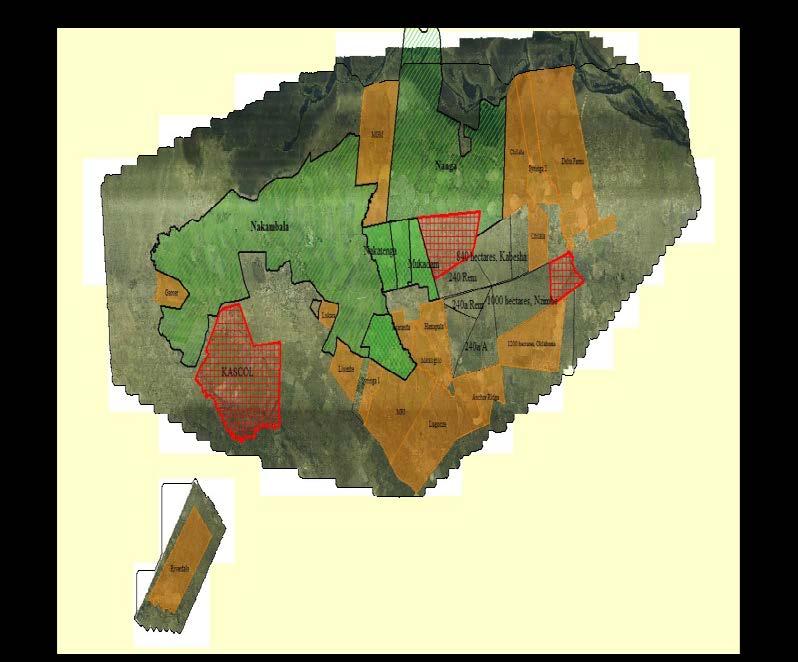 THE KAFUE FLATS, ZAMBIA Map Key Cane Growers Area Under Sugar Cane 2015 Zambia Sugar Cane Area 16 729 ha Large