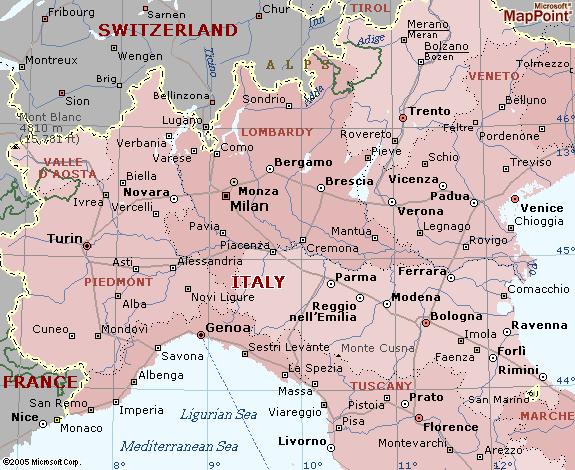 NORTHERN ITALY A fourth European industrial region of some importance lies in the Po River Basin of northern Italy.