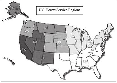 U.S. Department of Agriculture The U.S. Forest Service has been active in the NAGPRA process. Numbers are reported here for the nine regions shown in the map below. (There is no Region 7.