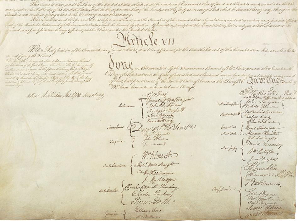 The signer s signatures are on the fourth, and last, page of the photo courtesy National Archives The convention that wrote the Constitution has been called the greatest meeting of wise men in