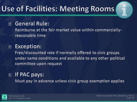 5. Use of Meeting Rooms (11 CFR 114.9 and 114.