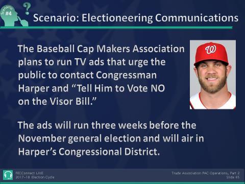 IV. Other Communications to the General Public (Electioneering Communications) Congressman Harper is running in the November general election.