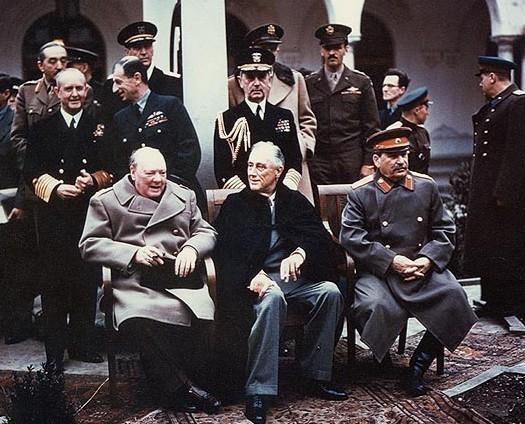 Yalta: Bargain or Betrayal February 1945 Big Three (Churchill, Stalin, Roosevelt) meet at Yalta on Black Sea Final plans to defeat Germany and assign