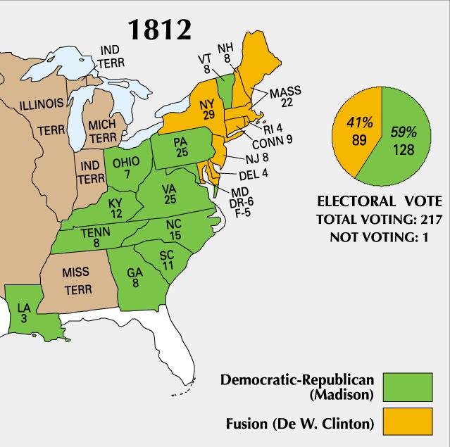 Opposition in New England to the war Every state north of Maryland voted against Madison and war in 1812 States did not provide