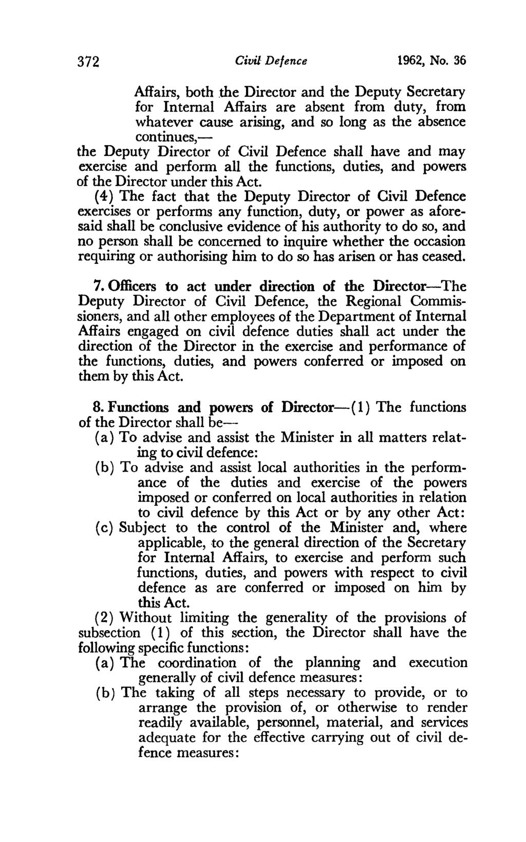 372 Civil Defence 1962, No. 36 Affairs, both.