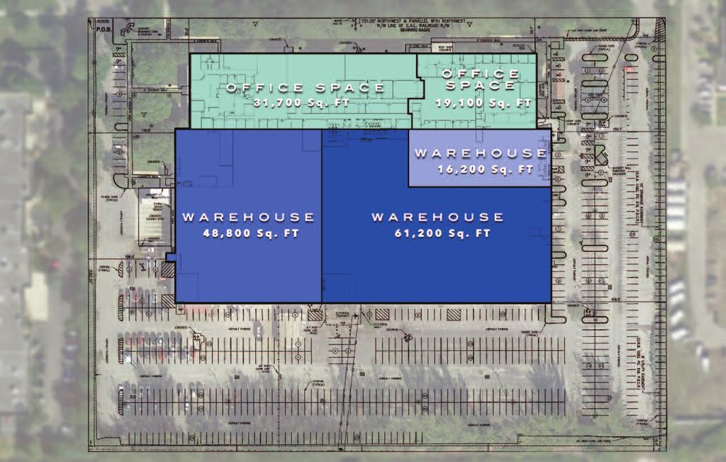 Floor Plan & Building Features 175,625 Total Square Feet on 11 Acres 50,000 S.F. of Office & 125,000 S.F. Of Warehouse Dock High & Grade Level Loading Doors Over 600 Parking Spaces Over 5,000 Amps 20
