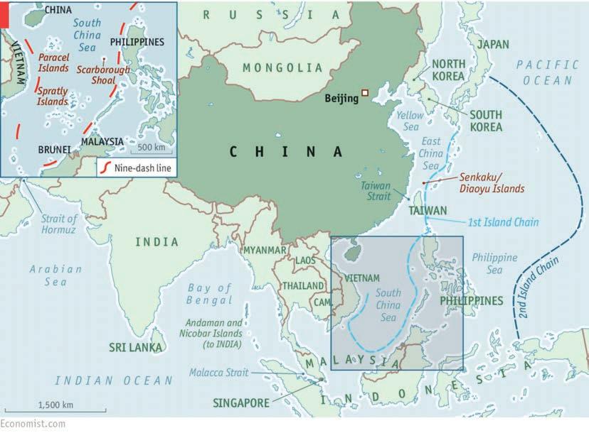 ESCENARIOS DE ACTUALIDAD: Is China a sea power? Map of the Western Pacific & Indian Ocean.