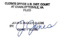IN THE UNITED STATES DISTRICT COURT FOR THE WESTERN DISTRICT OF VIRGINIA Charlottesville Division 04/20/2018 ELIZABETH SINES et al., ) Plaintiffs, ) Civil Action No. 3:17cv00072 ) v.