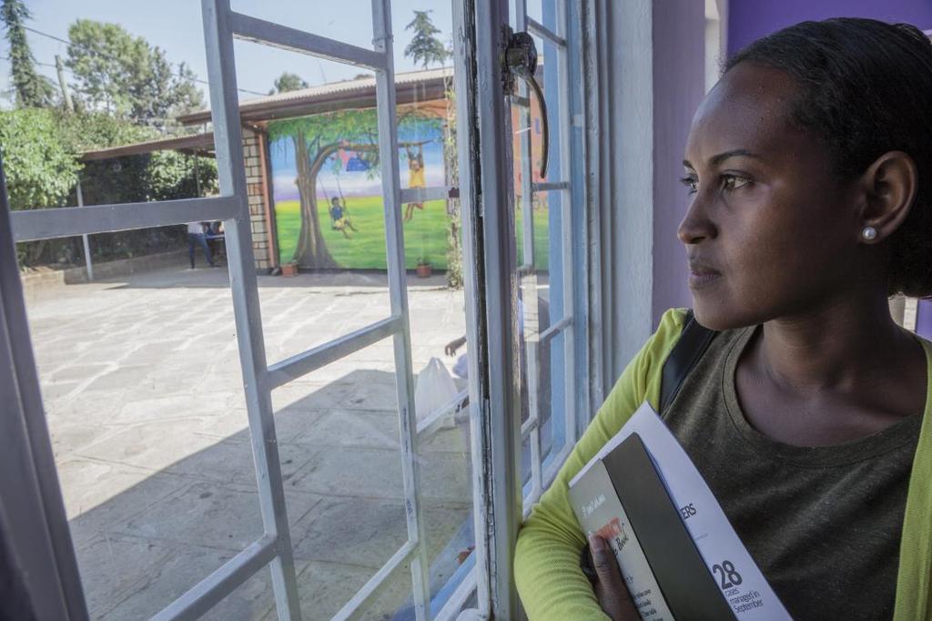 UNHCR conducts awareness-raising following new peace agreement Eritrean refugee looking out the window at a Jesuit Refugee Service Child Protection Centre in Addis Ababa.