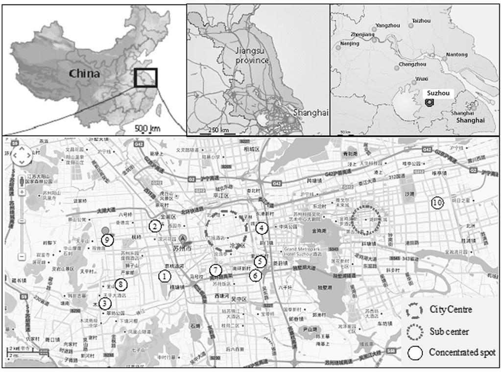Shenzhen, and Dongguan as case cities), Jiangsu province (Suzhou) and Chongqing (Directcontrolled municipality) as case areas.