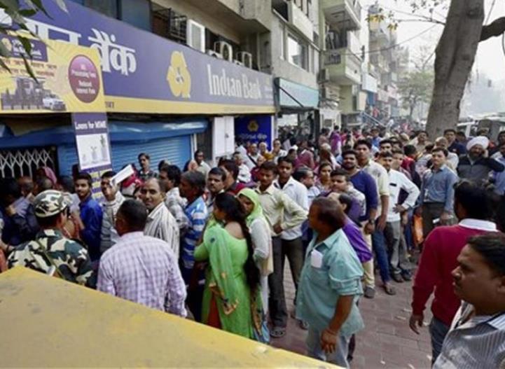 Long queues seen outside a bank after demonetisation BJP - not yet a dominant party Since the 2014 national election, the BJP has also won state assembly elections - on its own or with allies - in
