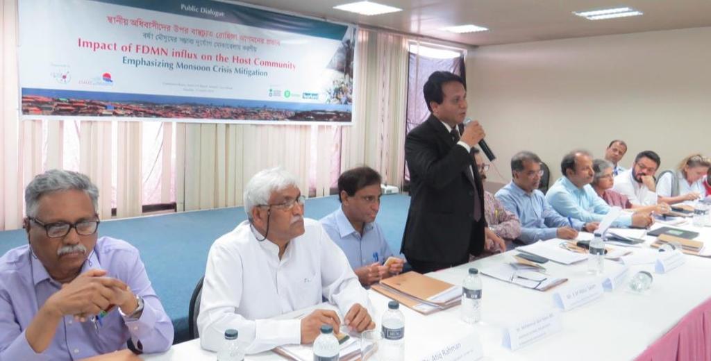 A Public dialogue in Cox s Bazar, 31 March 2018: Brief Report [not for official quote] Impact of FDMN Influx on the host community: emphasizing monsoon crisis mitigation Host Community should be