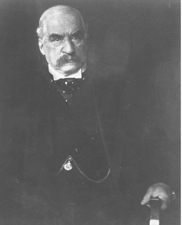 J. P. Morgan, Financier an investment banker, bought large amounts of stock in corporations, and then in turn