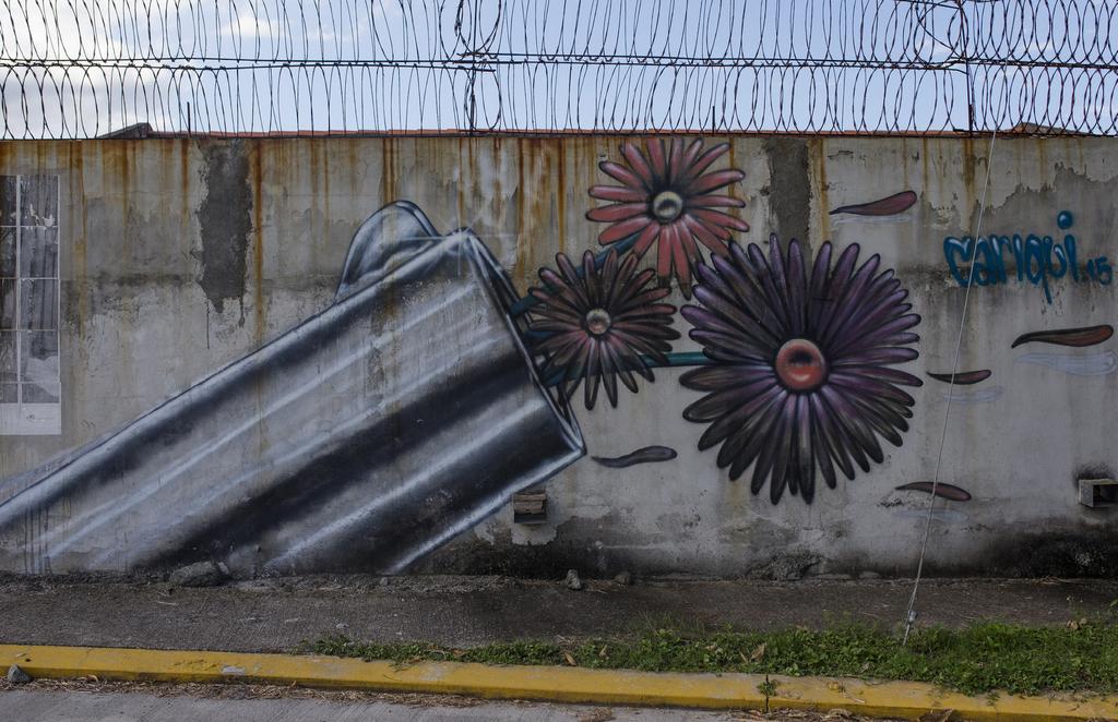 STUDY ON HUMANITARIAN ACTION UNHCR / Tito Herrera. Street art reflects the crime that ravages the city of San Pedro Sula, Honduras.