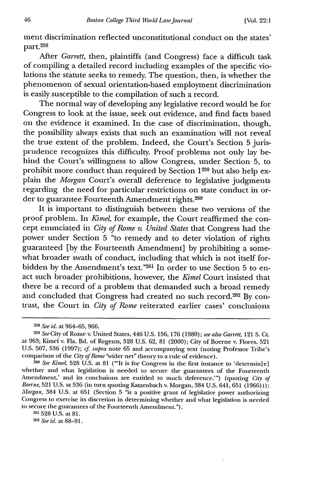 Boston College Third Woild Law Journal [Vol. 22:1 ment discrimination reflected unconstitutional conduct on the states' part.