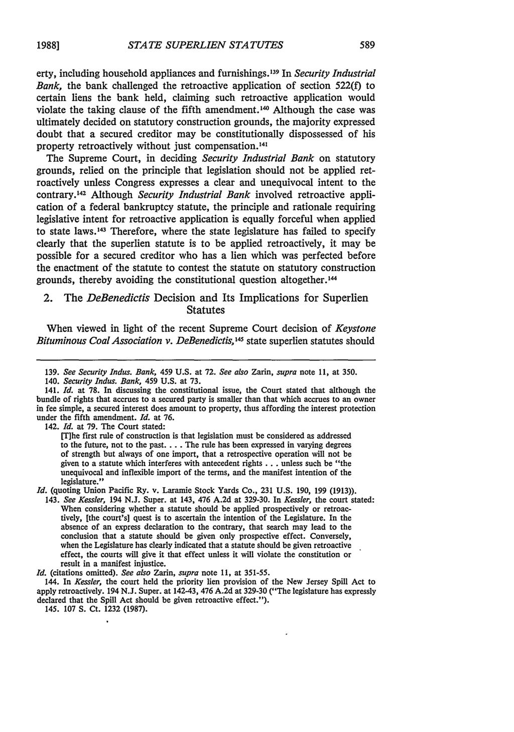 19881 STATE SUPERLIEN STATUTES erty, including household appliances and furnishings.